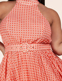 Peachy Polka-Dot Dress