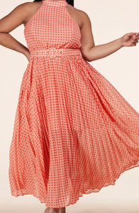 Peachy Polka-Dot Dress