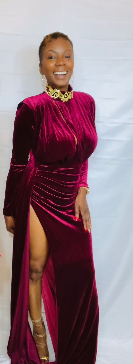 Zena Burgundy Gown