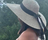 Tan and Black Sun Hat